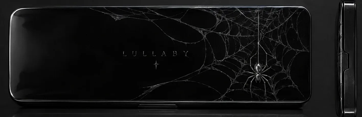 Wieczko palety Lullaby z pajęczyną i srebrnym pająkiem